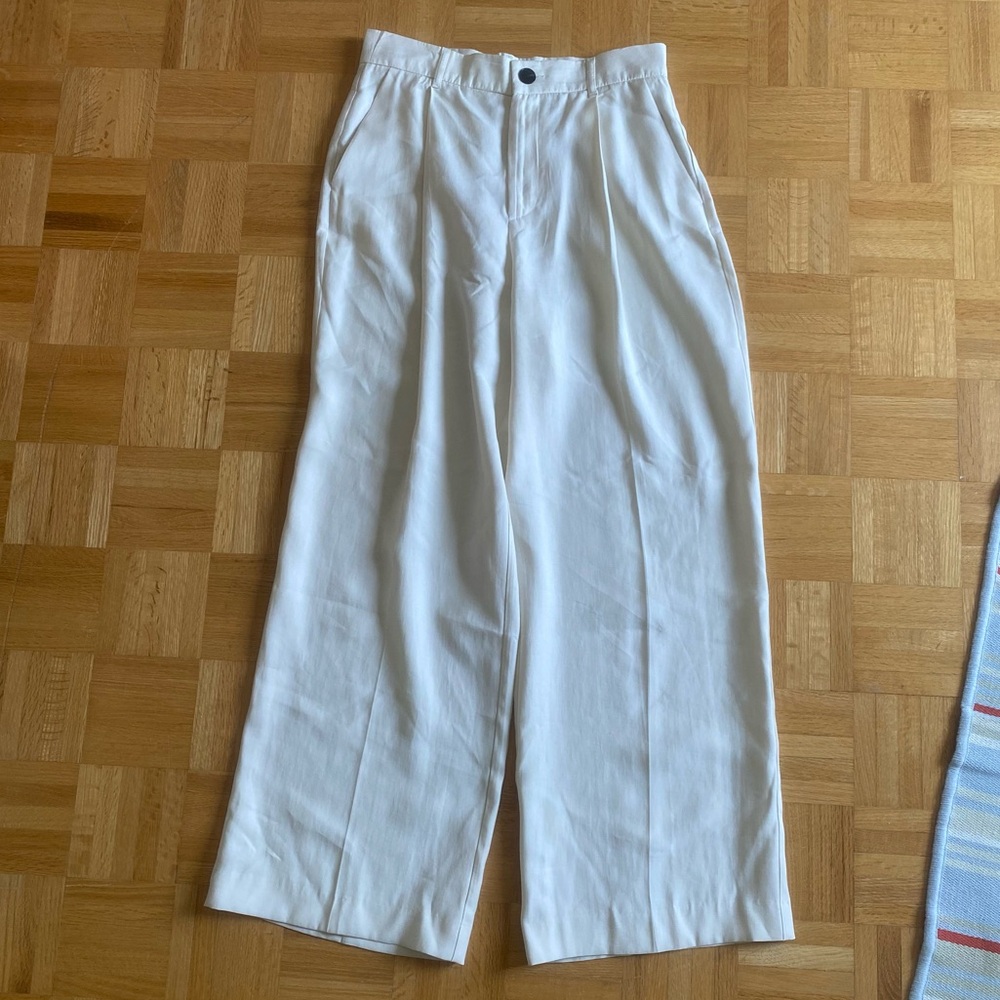 Zara White Wide Leg Pants